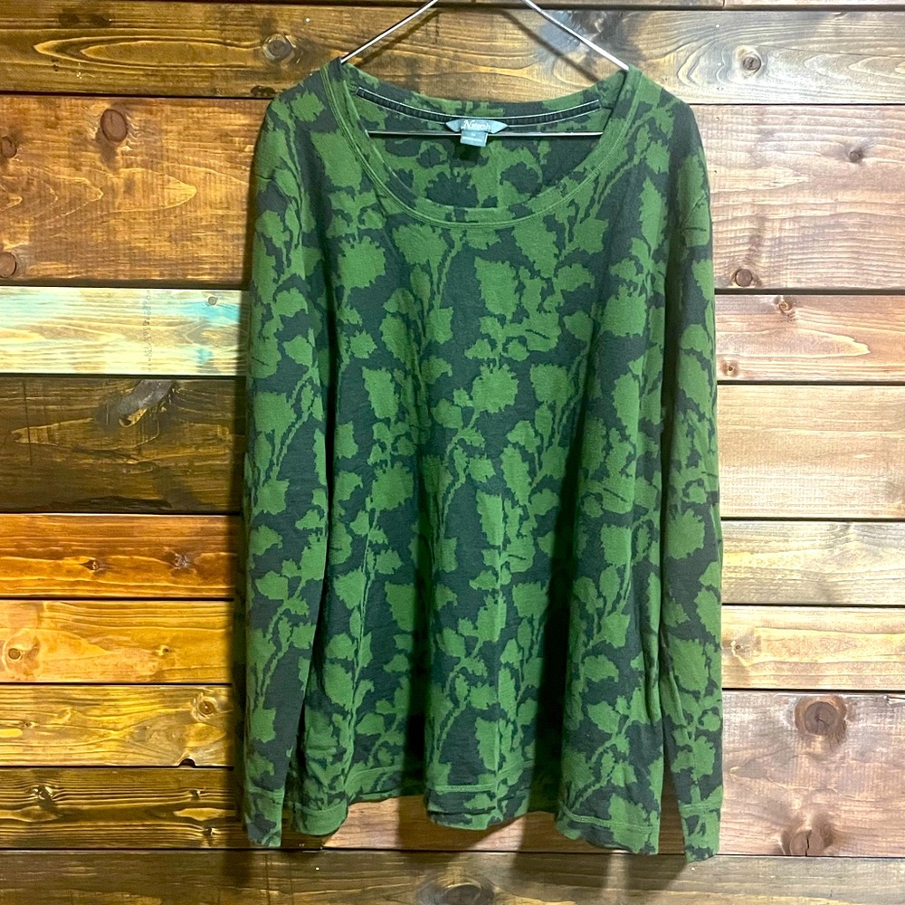 Green Floral Sweater